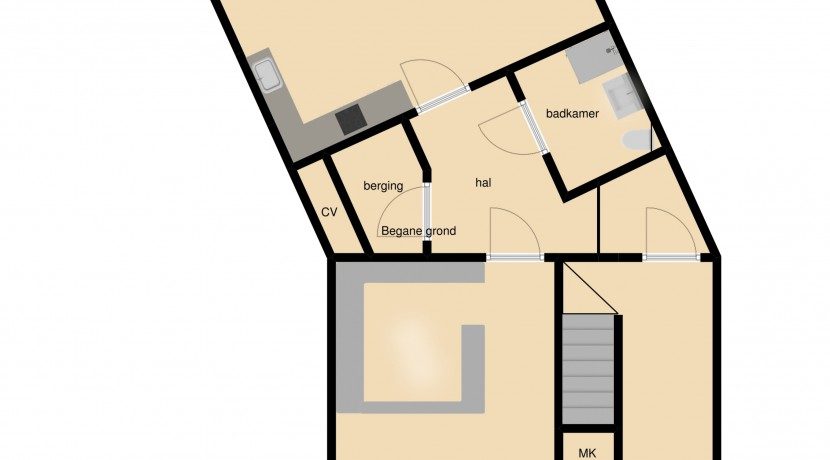 Plattegrond Bleijerheidestraat 122 en 122A BG