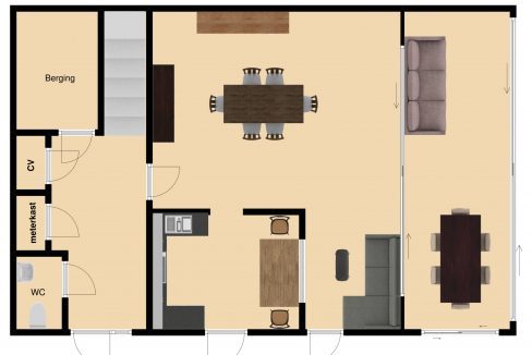 Plattegrond Drievogelstraat 151 A Kerkrade, begane grond 1