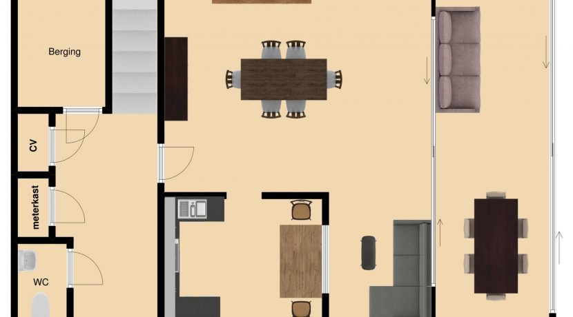 Plattegrond Drievogelstraat 151 A Kerkrade, begane grond 1