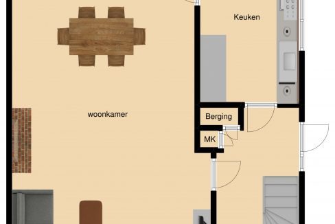 Plattegrond Drievogelstraat 151 A Kerkrade, begane grond