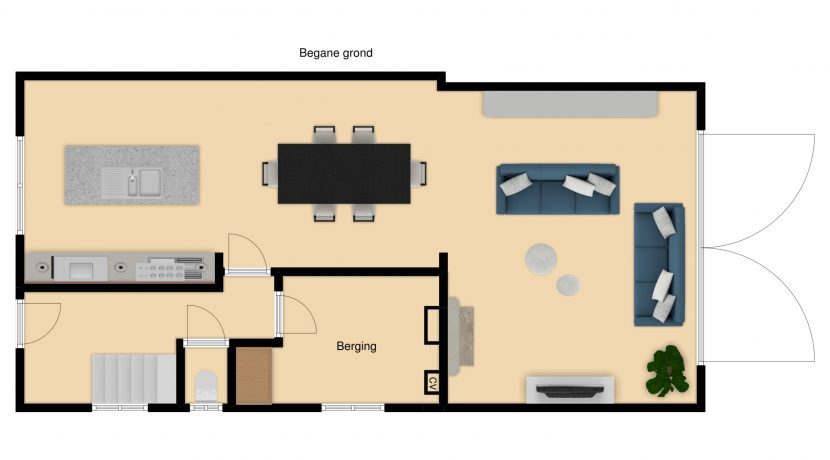 Plattegrond begane grond Sophiastraat 11 Kerkrade